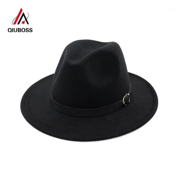 qiuboss men women wool felt fedora hat belt buckle decorated wide brim panama jazz cap lady formal hat trilby1, Blue;gray
qiuboss men women wool felt fedora hat belt buckle decorated wide brim panama jazz cap lady formal hat trilby1, Blue;gray