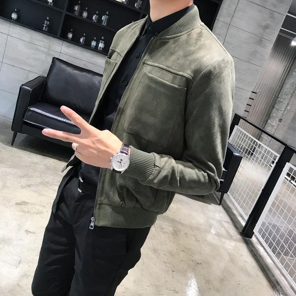 entity 2020 осень и зима мужчины британский стиль solid color baseball воротник slim fit пальто замши вскользь куртки, Black
entity 2020 осень и зима мужчины британский стиль solid color baseball воротник slim fit пальто замши вскользь куртки, Black