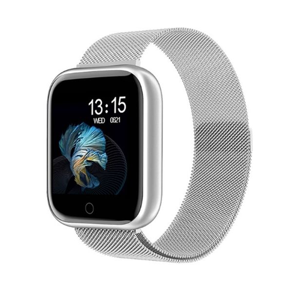 t80 waterproof smart watch heart rate blood pressure monitoring health sports bracelet (silver steel band)
t80 waterproof smart watch heart rate blood pressure monitoring health sports bracelet (silver steel band)
