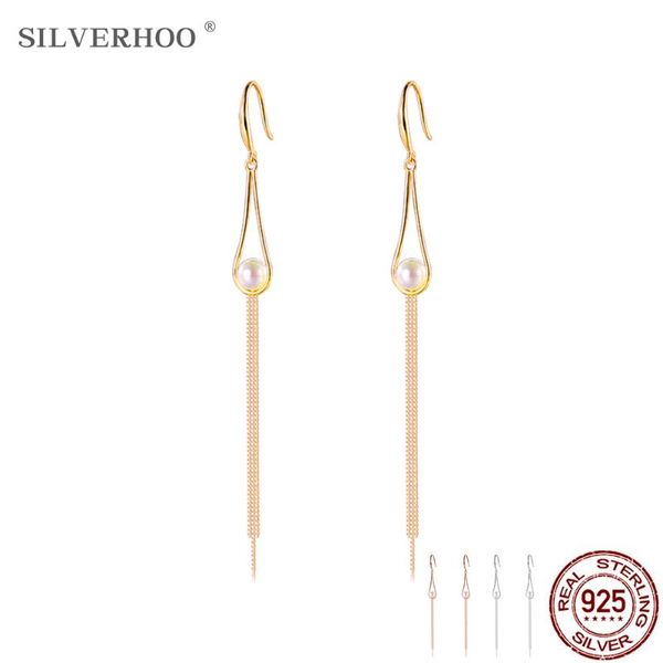 SILVERHOO Genuine 925 Sterling Silver Tassel Drop Earrings For Women Water Drop Shape Shell Pearl Earrings Luxury Jewelry Gift
SILVERHOO Genuine 925 Sterling Silver Tassel Drop Earrings For Women Water Drop Shape Shell Pearl Earrings Luxury Jewelry Gift