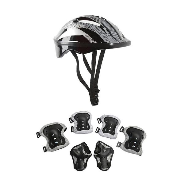 children's skating protective gear safety helmet knee speed comfortable and breathable protection skating protective set, Black;gray
children's skating protective gear safety helmet knee speed comfortable and breathable protection skating protective set, Black;gray