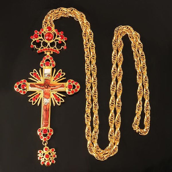 pendant necklaces pectoral cross orthodox necklace jesus crucifix pendants filled with red crystals religious jewelry pastor prayer items, Silver
pendant necklaces pectoral cross orthodox necklace jesus crucifix pendants filled with red crystals religious jewelry pastor prayer items, Silver