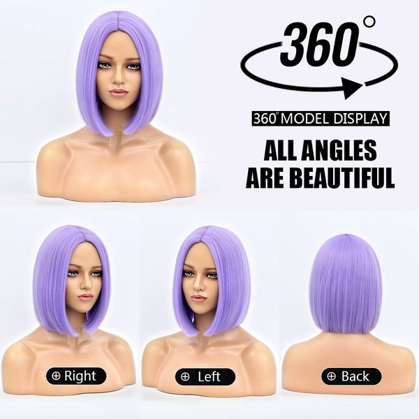 costume accessories purple short bob synthetic wigs for women lolita cosplay party natural hair 14inch 150% denisty heat resistant perruqu, Silver
costume accessories purple short bob synthetic wigs for women lolita cosplay party natural hair 14inch 150% denisty heat resistant perruqu, Silver