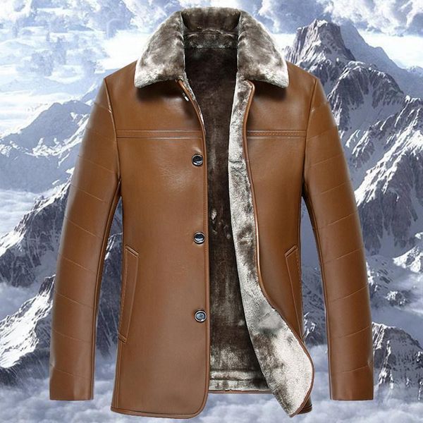 winter turn down collar fur lining solid color men pu leather jacket male warm leather thicker single breasted parkas mz11761, Black
winter turn down collar fur lining solid color men pu leather jacket male warm leather thicker single breasted parkas mz11761, Black