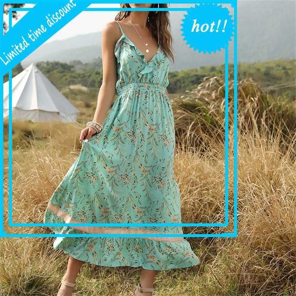 2021 boho women sling long dress flowers elegant spaghetti strap v-neck loose plaited vestidos summer lady bohemian dresses, Black
2021 boho women sling long dress flowers elegant spaghetti strap v-neck loose plaited vestidos summer lady bohemian dresses, Black