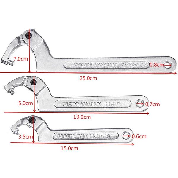 1pc adjustable hook c type wrench spanner tool nuts bolts hand tool 19-51mm 32-76mm 51-120mm with scale
1pc adjustable hook c type wrench spanner tool nuts bolts hand tool 19-51mm 32-76mm 51-120mm with scale