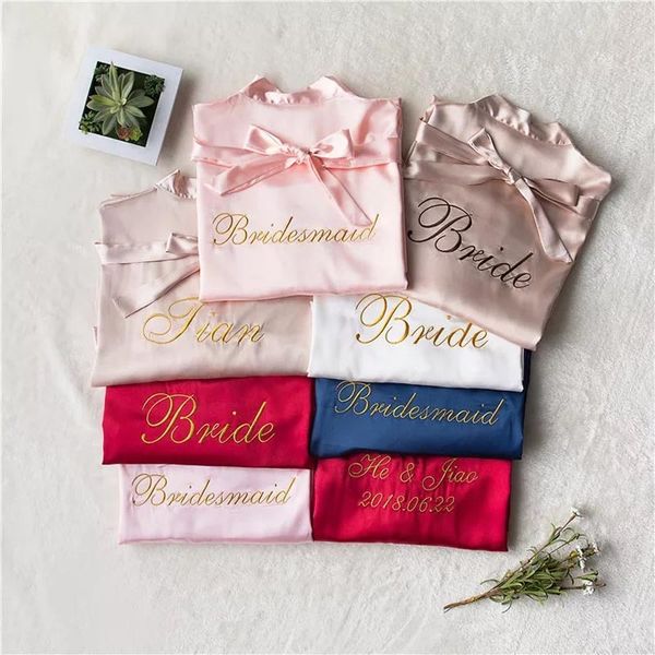 1pcs lot embroidery satin robes hen bachelorette party personalized wedding bride maid of honor bridesmaid gift 1027
1pcs lot embroidery satin robes hen bachelorette party personalized wedding bride maid of honor bridesmaid gift 1027