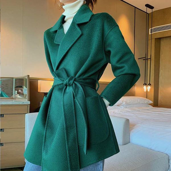 women's wool & blends double water ripple cashmere coat female in the autumn and winter long little loose languid is lazy wind, Black
women's wool & blends double water ripple cashmere coat female in the autumn and winter long little loose languid is lazy wind, Black