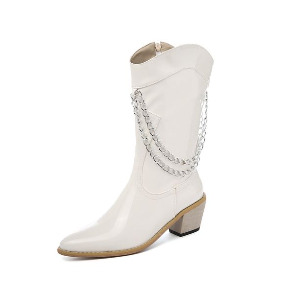 2021 новый сексуальный стиль улицы в модной цепочке mid-calf paint black szipper с высокими каблуками, обтягивающими женские ботинки epjg
2021 новый сексуальный стиль улицы в модной цепочке mid-calf paint black szipper с высокими каблуками, обтягивающими женские ботинки epjg