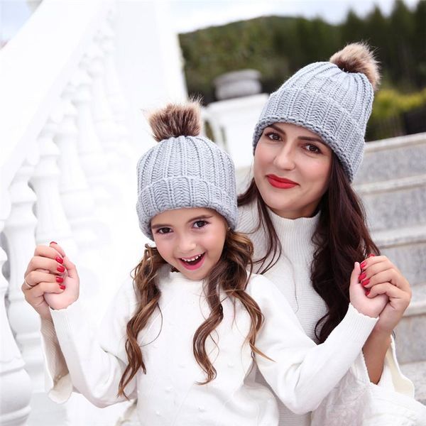 beanie/skull caps fashion 2pcs/set mom mother baby knit pom bobble hat kids girls boys winter warm solid color cap beanie hats accessories, Blue;gray
beanie/skull caps fashion 2pcs/set mom mother baby knit pom bobble hat kids girls boys winter warm solid color cap beanie hats accessories, Blue;gray