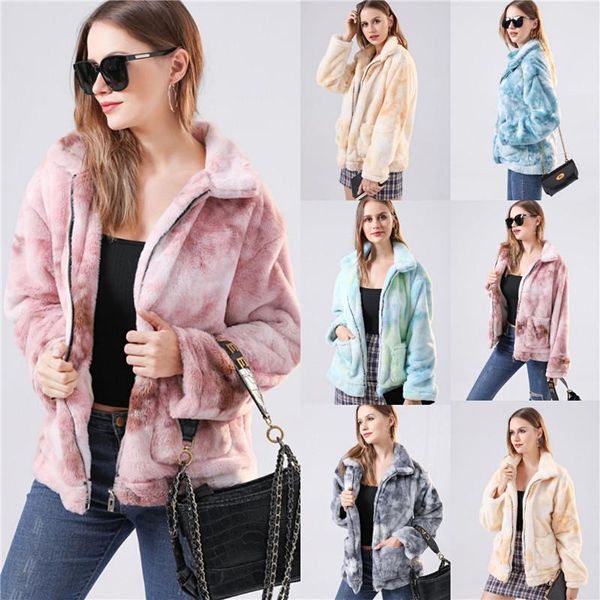 new faux fur jacket women winter casual warm long sleeve full zip stand collar plush tie dye print pocket coat outwear for women, Black;brown
new faux fur jacket women winter casual warm long sleeve full zip stand collar plush tie dye print pocket coat outwear for women, Black;brown