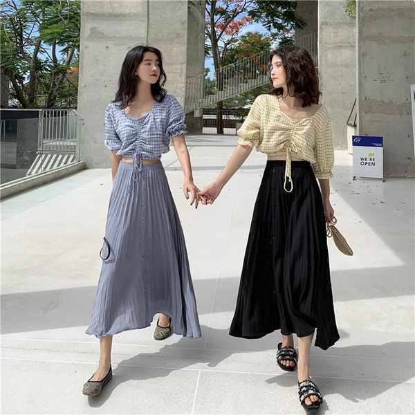 p shoot korean-style new style hong kong flavor summer versatile high-waisted fairy pleated a- line medium-length skirt summ, Gray
p shoot korean-style new style hong kong flavor summer versatile high-waisted fairy pleated a- line medium-length skirt summ, Gray