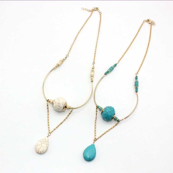 light yellow gold color alloy water drop green turquoises pendant link chain necklace white howlite stone jewelry, Silver
light yellow gold color alloy water drop green turquoises pendant link chain necklace white howlite stone jewelry, Silver