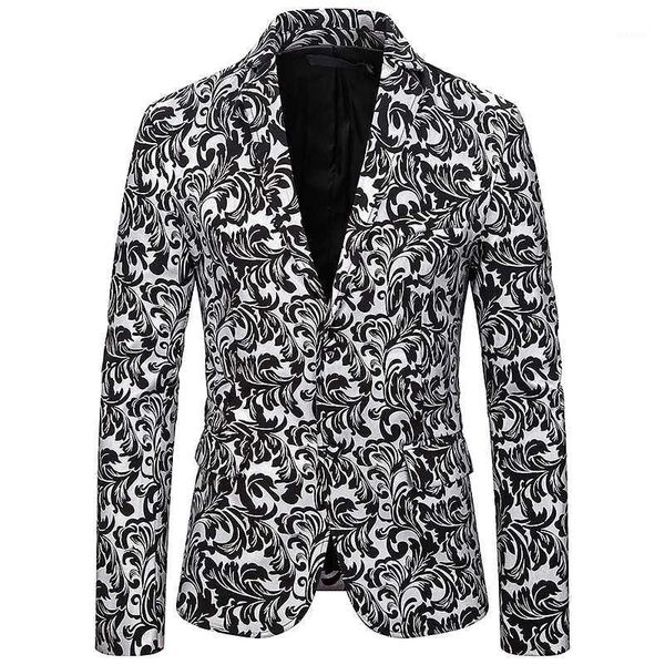 new tide men's large size gold floral pattern slim men's suit with pants wedding groom singer costume1, White;black
new tide men's large size gold floral pattern slim men's suit with pants wedding groom singer costume1, White;black