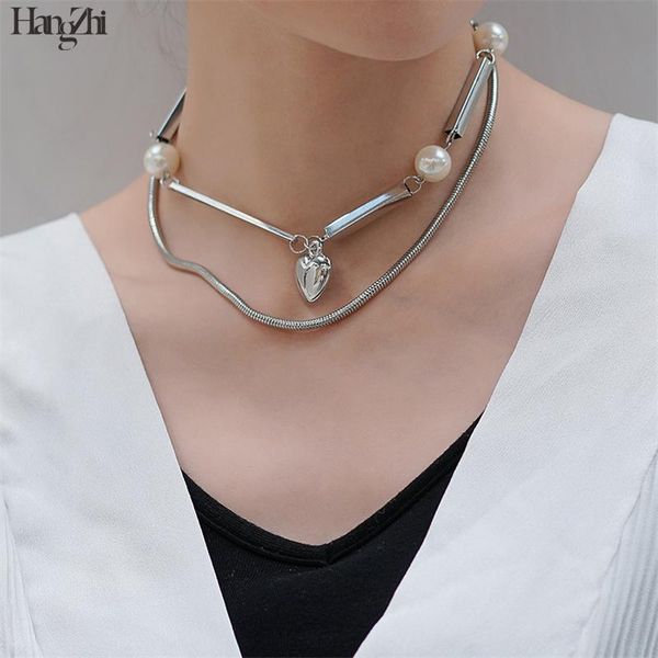 chains hangzhi 2021 temperament necklace women retro multilayer heavy metal heart-shaped pearl pendant jewelry gift, Silver
chains hangzhi 2021 temperament necklace women retro multilayer heavy metal heart-shaped pearl pendant jewelry gift, Silver