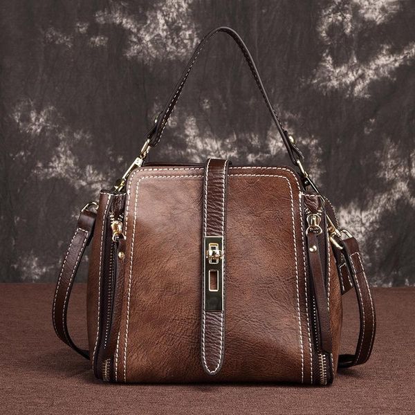 women genuine leather handbag tote bucket bags leisure design cowhide shoulder messenger female bag
women genuine leather handbag tote bucket bags leisure design cowhide shoulder messenger female bag