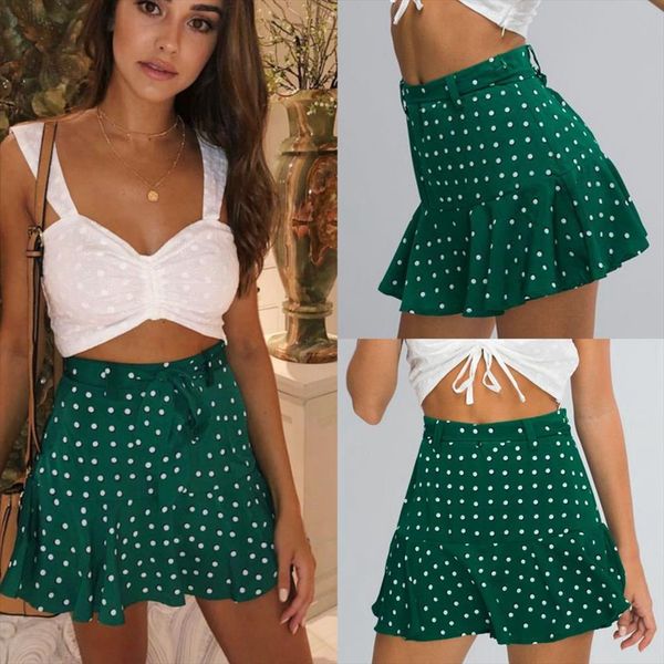 women summer chiffon skort green dot print high waist lace up ruffle mini skirt korean skirts womens clothes streetwear, Black
women summer chiffon skort green dot print high waist lace up ruffle mini skirt korean skirts womens clothes streetwear, Black