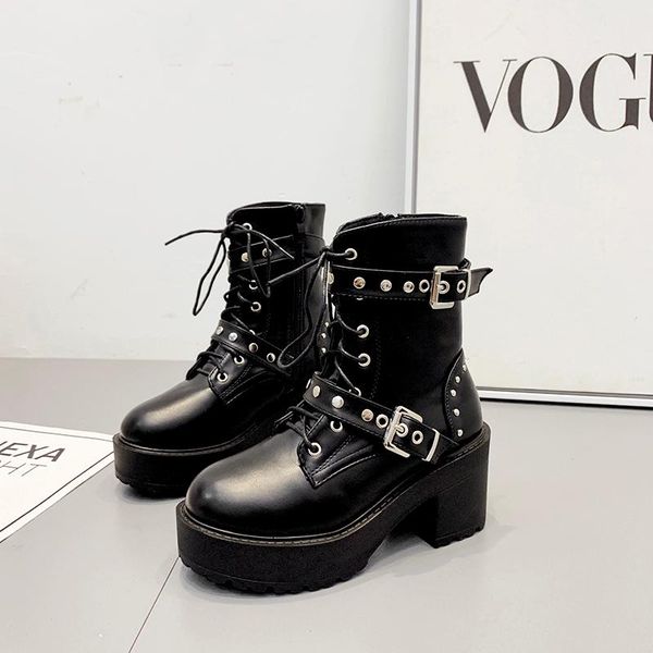 lace up platform boots women buckle decoration high heel boots women black goth ankle women's swe0762
lace up platform boots women buckle decoration high heel boots women black goth ankle women's swe0762