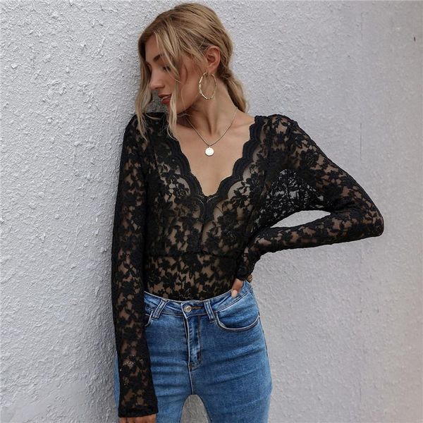 women's t-shirt women lace solid color deep v-neck shirt streetwear autumn long sleeve pullover clubwear clothing for, White
women's t-shirt women lace solid color deep v-neck shirt streetwear autumn long sleeve pullover clubwear clothing for, White