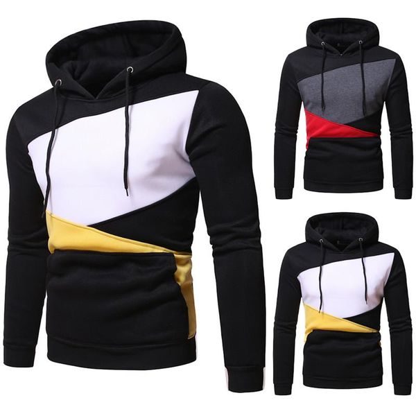 2020 new spring/fall men's hoodie pullovers european size hoodie matching color personality patchwork sweatshirt, Black
2020 new spring/fall men's hoodie pullovers european size hoodie matching color personality patchwork sweatshirt, Black
