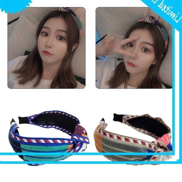 women color block headband chunky twist knoop used stretch hair hook a69c