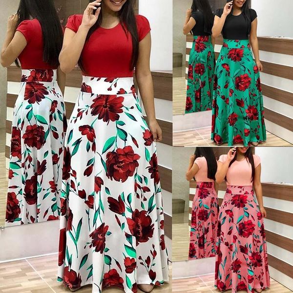 women designer dresses womens dresses fashion casual floral printed maxi dress short sleeve party long dress, Black;gray
women designer dresses womens dresses fashion casual floral printed maxi dress short sleeve party long dress, Black;gray