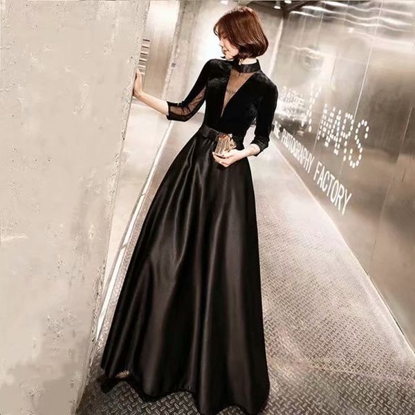 2021 new three-quarters dressed as a party dress boda length floor ko9n evening, Black;red
2021 new three-quarters dressed as a party dress boda length floor ko9n evening, Black;red