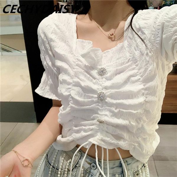 blouse women summer 2021 flared sleeve solid white chiffon shirt vintage crop elegant korean style clothes blusas camisas
blouse women summer 2021 flared sleeve solid white chiffon shirt vintage crop elegant korean style clothes blusas camisas