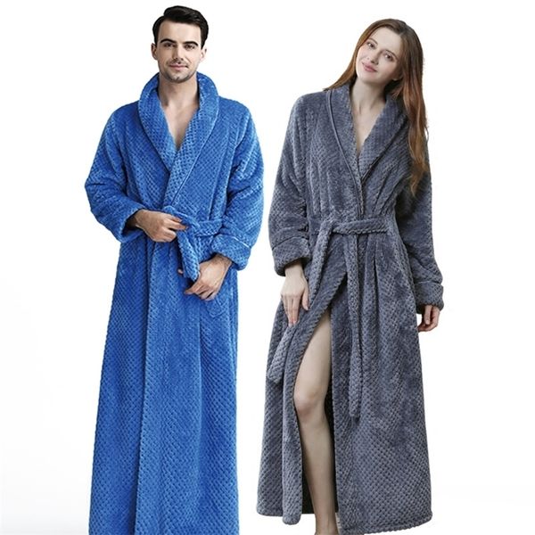 men winter extra long knitted waffle flannel coral fleece bathrobe male full sleeve kimono bath robe women warm dressing gown 201109, Black;brown
men winter extra long knitted waffle flannel coral fleece bathrobe male full sleeve kimono bath robe women warm dressing gown 201109, Black;brown
