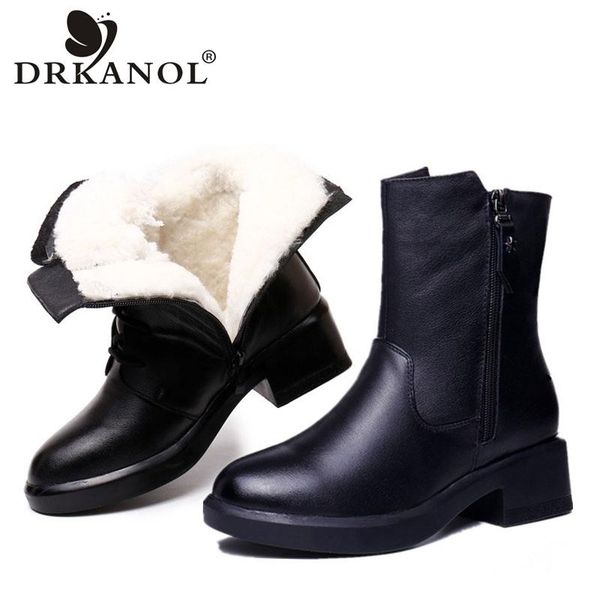 drkanol 2020 natural thick wool fur warm snow boots women winter ankle boots genuine cow leather women thick heel warm shoes, Black
drkanol 2020 natural thick wool fur warm snow boots women winter ankle boots genuine cow leather women thick heel warm shoes, Black