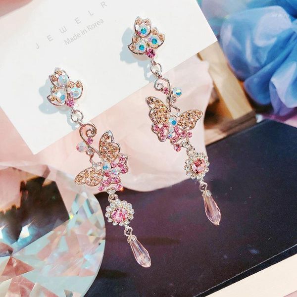 mengjiqiao fashion korean rhinestone butterfly long crystal drop earrings for women students holiday party pendientes jewelry1, Silver
mengjiqiao fashion korean rhinestone butterfly long crystal drop earrings for women students holiday party pendientes jewelry1, Silver