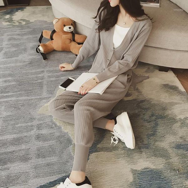fall winter women's knit sweater large size trousers two piece sets casual office lady fashion clothes sports suit female1, Gray 
fall winter women's knit sweater large size trousers two piece sets casual office lady fashion clothes sports suit female1, Gray