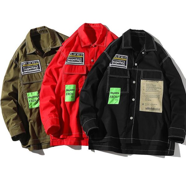 men's down & parkas chaquetas tipo cargo de primavera 2021 para hombres, chaqueta color sólido, abrigo manga larga hip hop, cazadora, Black
men's down & parkas chaquetas tipo cargo de primavera 2021 para hombres, chaqueta color sólido, abrigo manga larga hip hop, cazadora, Black