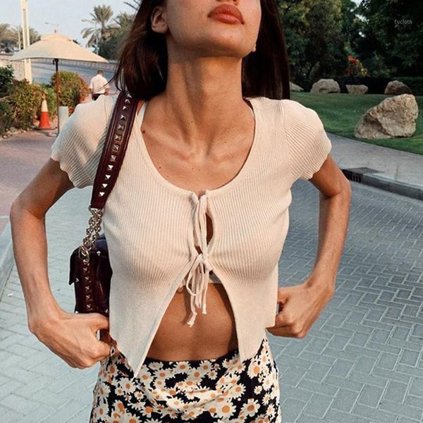 cropped lace up short sleeve hollow out front split hem o-neck slim women fashion summer new streetwear1, White
cropped lace up short sleeve hollow out front split hem o-neck slim women fashion summer new streetwear1, White
