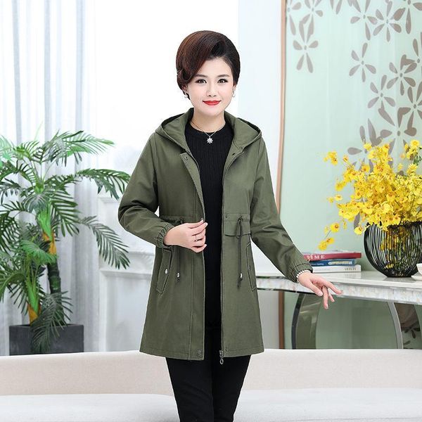 women's trench coats 5xl middle-aged women 2021 spring autumn coat mid-length lace-up waist plus size mother fitted casual cotton hoode, Tan;black
women's trench coats 5xl middle-aged women 2021 spring autumn coat mid-length lace-up waist plus size mother fitted casual cotton hoode, Tan;black