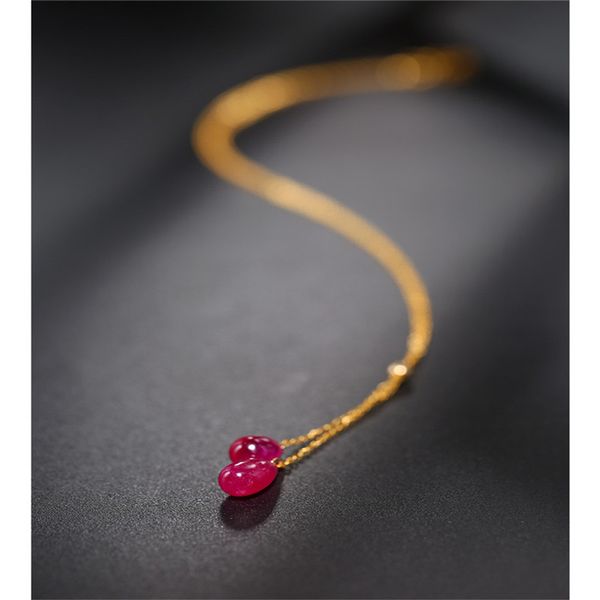 daimi plain drop-shaped ruby pendant female yellow 18k gold color treasure clavicle necklace pendant gift q1117, Silver
daimi plain drop-shaped ruby pendant female yellow 18k gold color treasure clavicle necklace pendant gift q1117, Silver
