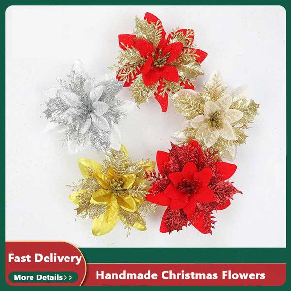 14cm artificial christmas flowers glitter fake flowers merry christmas tree decorations xmas ornaments new year gift festive & part supplies
14cm artificial christmas flowers glitter fake flowers merry christmas tree decorations xmas ornaments new year gift festive & part supplies