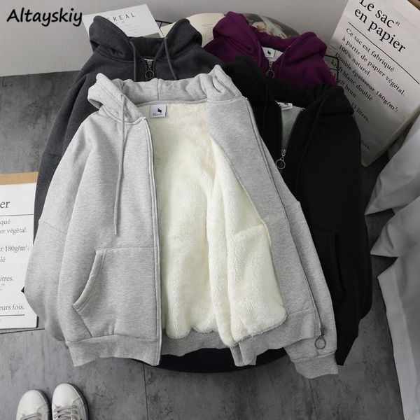 with hat hoodies women thicker winter warm soft simple basic zip-up teens outerwear hoodie korean popular trendy ladies clothes, Black
with hat hoodies women thicker winter warm soft simple basic zip-up teens outerwear hoodie korean popular trendy ladies clothes, Black