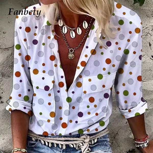 women elegant polka dot button blouse shirts autumn ladies turn-down collar boho shirt 2020 casual long sleeve button blusa1, White
women elegant polka dot button blouse shirts autumn ladies turn-down collar boho shirt 2020 casual long sleeve button blusa1, White