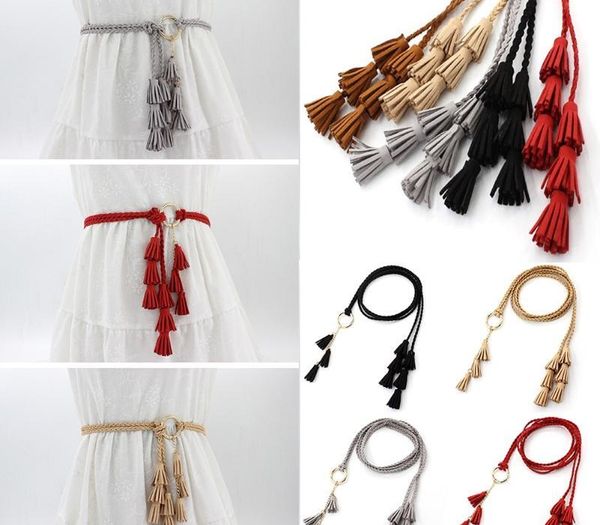 2020 new fashion women solid color braided tassel belt boho girls thin waist rope knit belts for dress waistbands accessories, Black;brown
2020 new fashion women solid color braided tassel belt boho girls thin waist rope knit belts for dress waistbands accessories, Black;brown