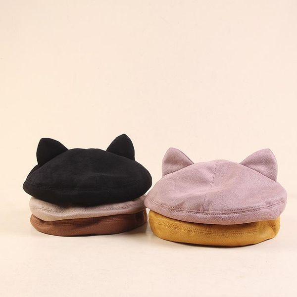 autumn winter elegant beret hats women fashion cat ear hat warm suede 2020 brand new women's cap, Blue;gray
autumn winter elegant beret hats women fashion cat ear hat warm suede 2020 brand new women's cap, Blue;gray