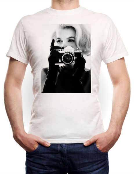 sport monroe taking pictures t-shirt white dean elvis presley 1950 marilyn 50`s shirt summer cotton tees
sport monroe taking pictures t-shirt white dean elvis presley 1950 marilyn 50`s shirt summer cotton tees