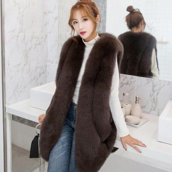 women's fur & faux coat vest fake sleeveless waistcoat female winter fashion patchwork thicken warm outwear l1690, Black
women's fur & faux coat vest fake sleeveless waistcoat female winter fashion patchwork thicken warm outwear l1690, Black
