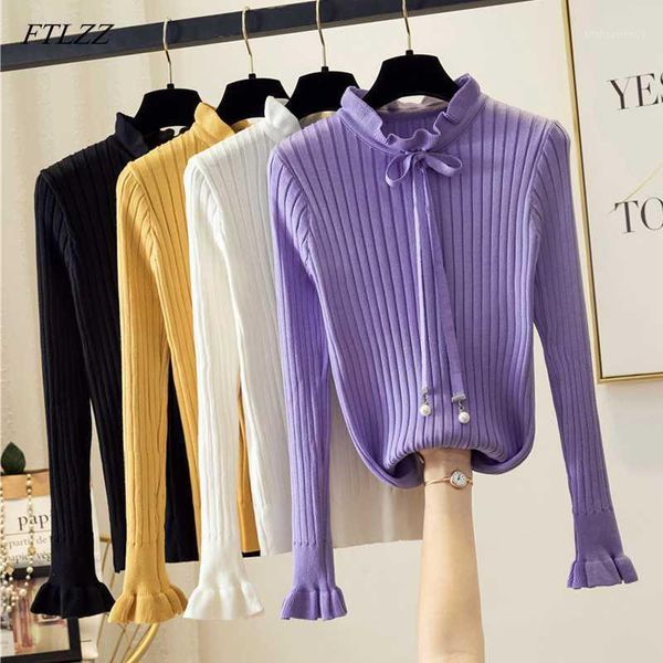 women's sweaters ftlzz pullover knitted sweater women with bow long sleeve autumn winter female ruffled collar casual ladies jumper1, White;black
women's sweaters ftlzz pullover knitted sweater women with bow long sleeve autumn winter female ruffled collar casual ladies jumper1, White;black