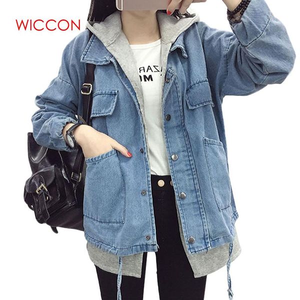 fashion patchwork hooded denim jackets women 2020 autumn winter jeans hoodies outerwear loose casual coats female streetwear, Black;brown
fashion patchwork hooded denim jackets women 2020 autumn winter jeans hoodies outerwear loose casual coats female streetwear, Black;brown