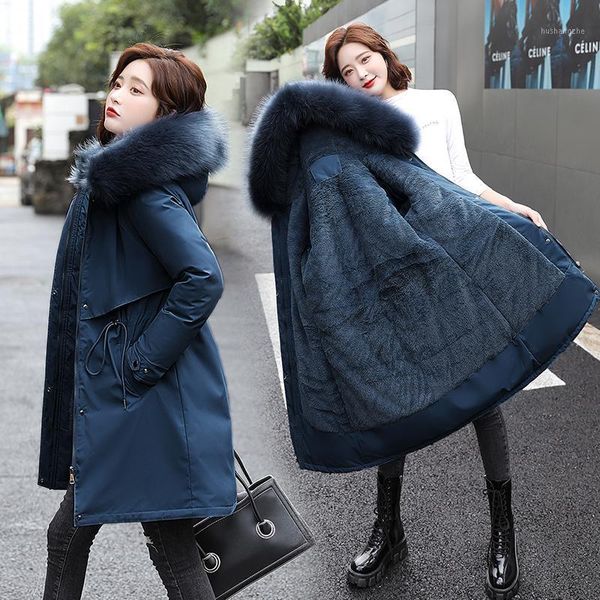 women 2021 winter new fashion fur lining warm jacket coat female casual loose parkas coats thicken warm hooded outerwear s2301, Black
women 2021 winter new fashion fur lining warm jacket coat female casual loose parkas coats thicken warm hooded outerwear s2301, Black