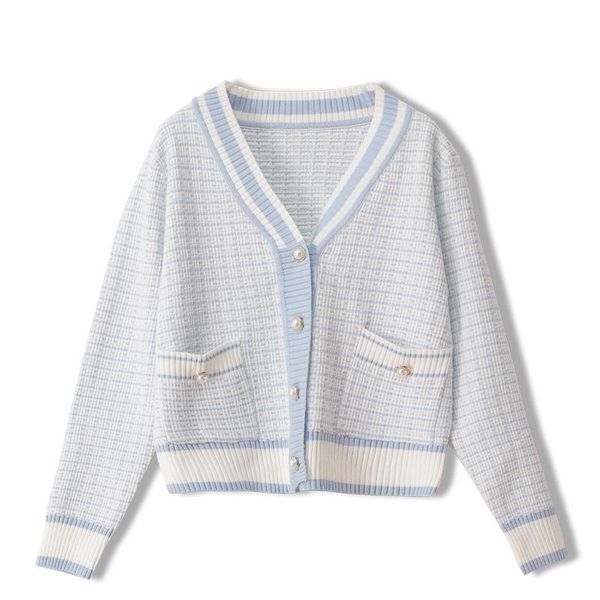 women's knits & tees vintage fashion spring autumn women knitted cardigan with pocket outwear female sweater for plaid button lady clot, White
women's knits & tees vintage fashion spring autumn women knitted cardigan with pocket outwear female sweater for plaid button lady clot, White