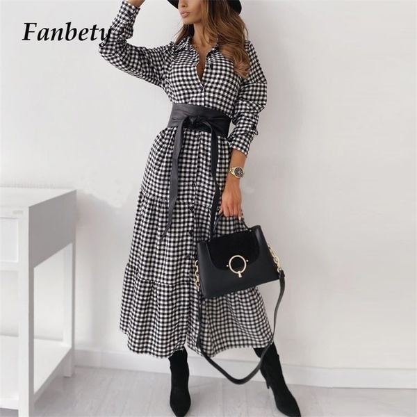 women elegant turn-down collar party long dress autumn winter vintage plaid button dresses lady casual elastic waist dress mujer 220311, Black;gray
women elegant turn-down collar party long dress autumn winter vintage plaid button dresses lady casual elastic waist dress mujer 220311, Black;gray