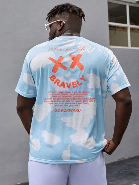 extended sizes men slogan & cartoon graphic tee t6fq#, White;black
extended sizes men slogan & cartoon graphic tee t6fq#, White;black