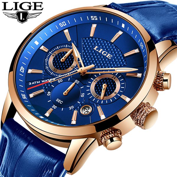 lige new men watch brand blue leather chronograph waterproof sport automatic date quartz watches for mens relogio masculino t200113, Slivery;brown
lige new men watch brand blue leather chronograph waterproof sport automatic date quartz watches for mens relogio masculino t200113, Slivery;brown